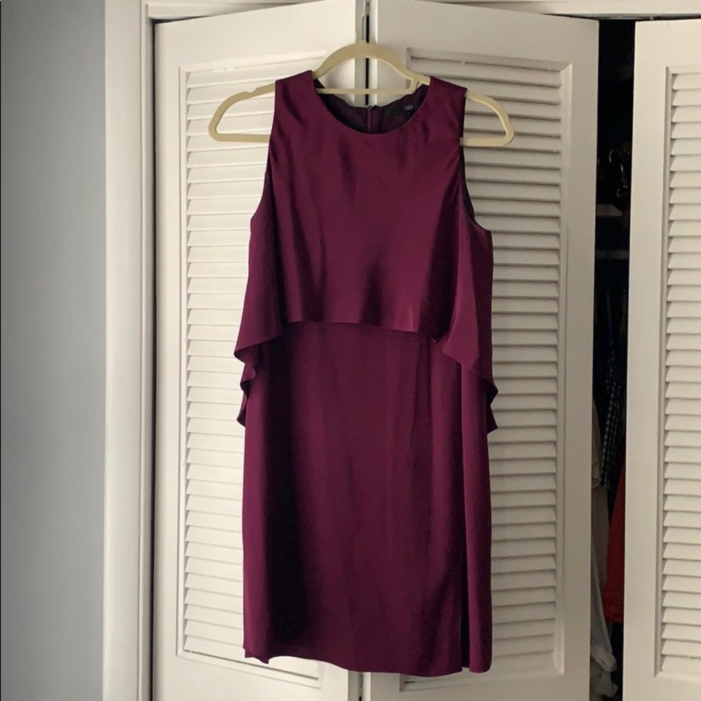 Burgundy sleeveless Tibi dress
